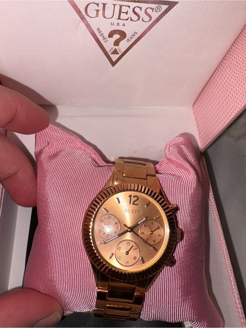Guess Rose Gold Tone Multifunction Bracelet Watch
